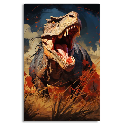 A Fierce Dinosaur roars Canvas Frames Wall Art