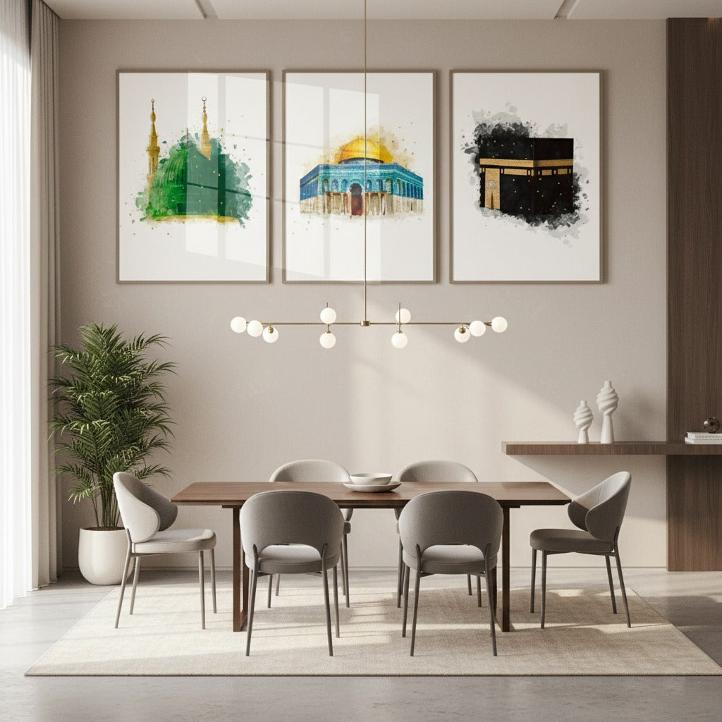 Kabba, Masjid ul nabwai   | Islamic Wall Art