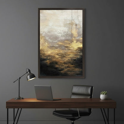 Abstract Golden Sunrise Canvas Wall Art