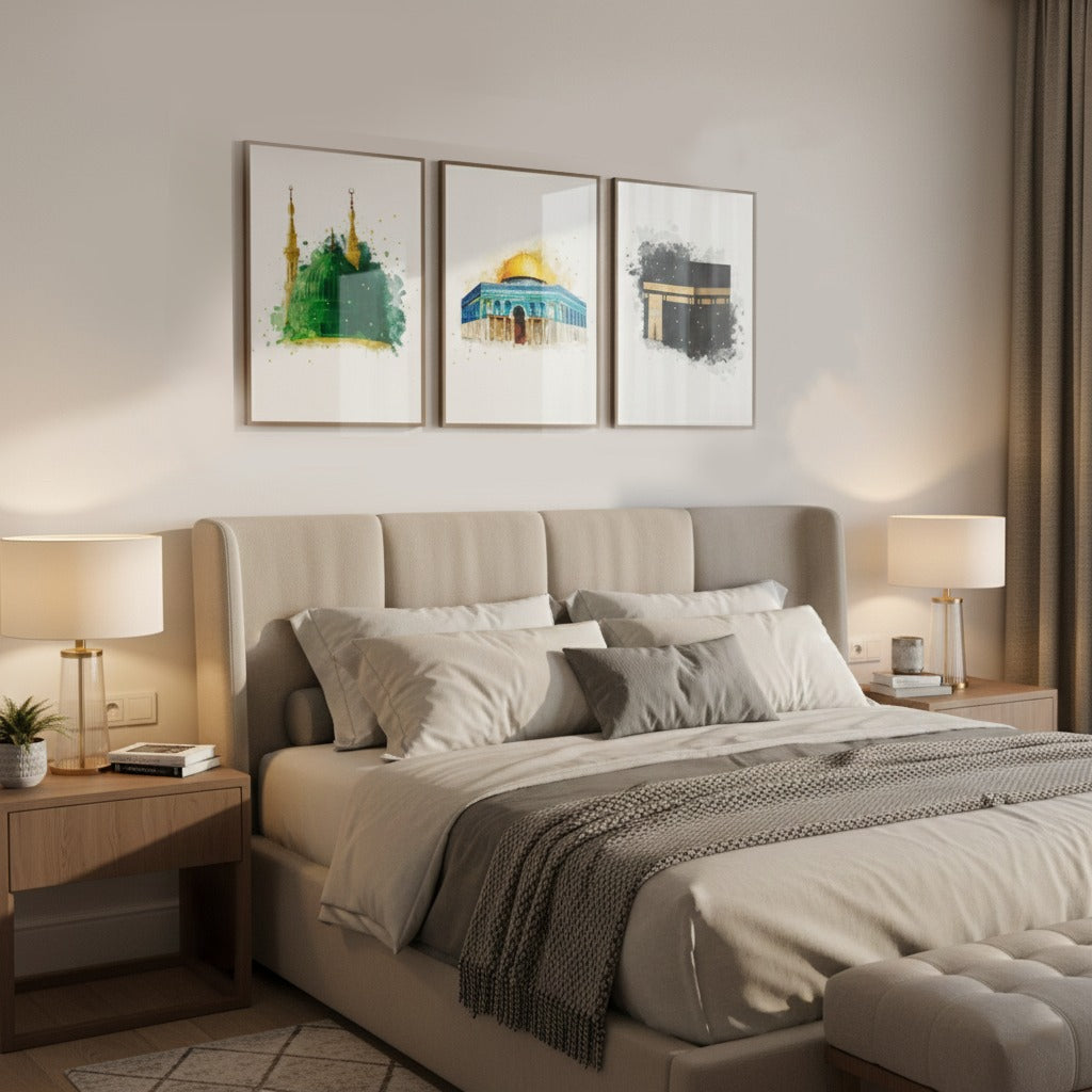 Kabba, Masjid ul nabwai   | Islamic Wall Art