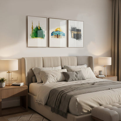 Kabba, Masjid ul nabwai   | Islamic Wall Art