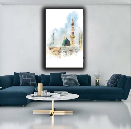 Al-masjid An-nabawi Painting style  | Wall Art