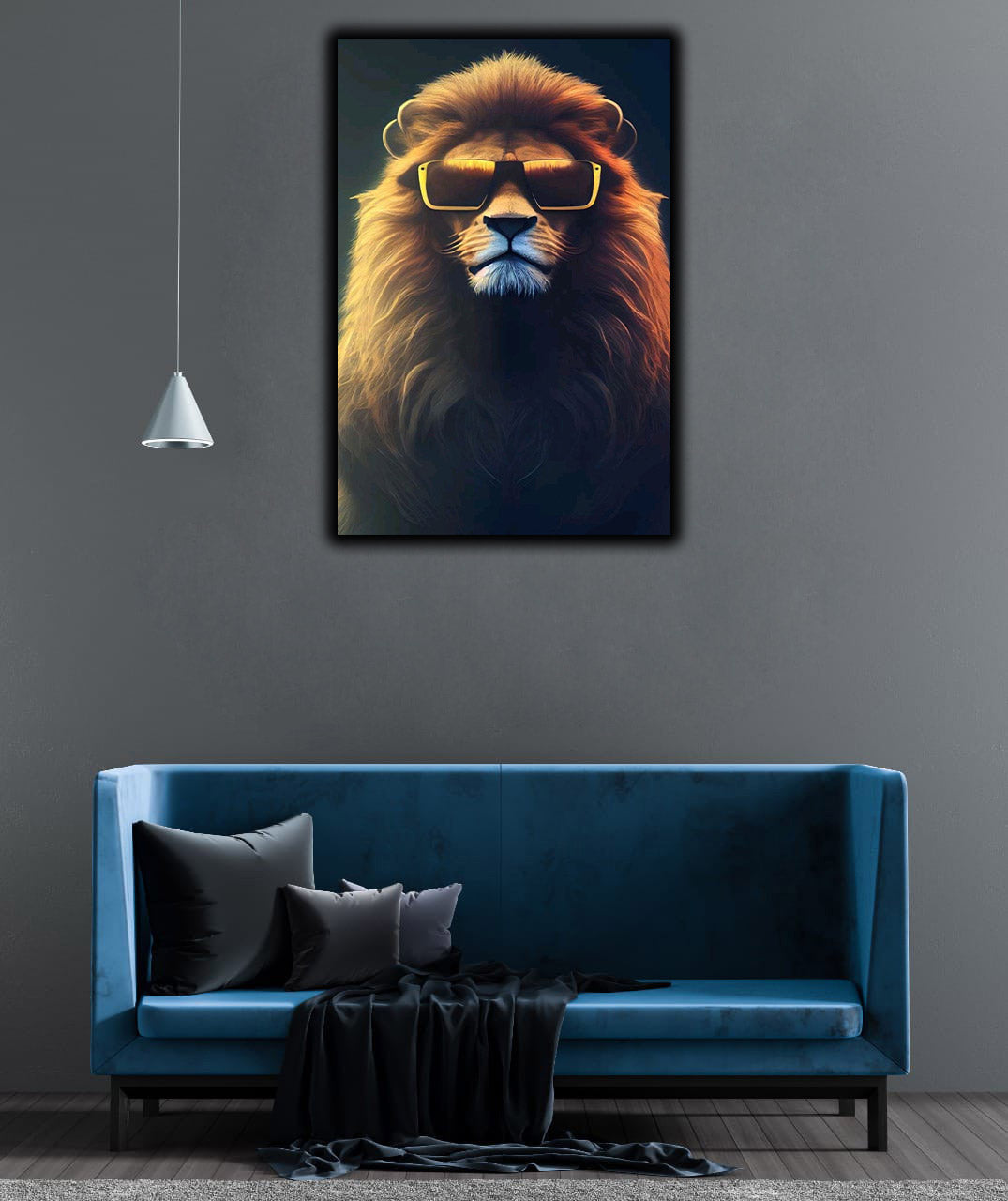 A Lion wearing sun glasses | Wall Art