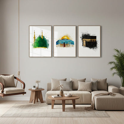 Kabba, Masjid ul nabwai   | Islamic Wall Art