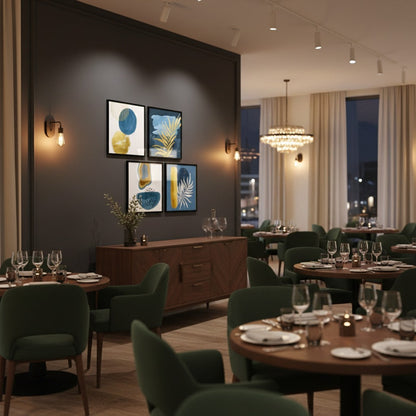 Abstract Botanical Foliage plant (4Panel) Wall Art